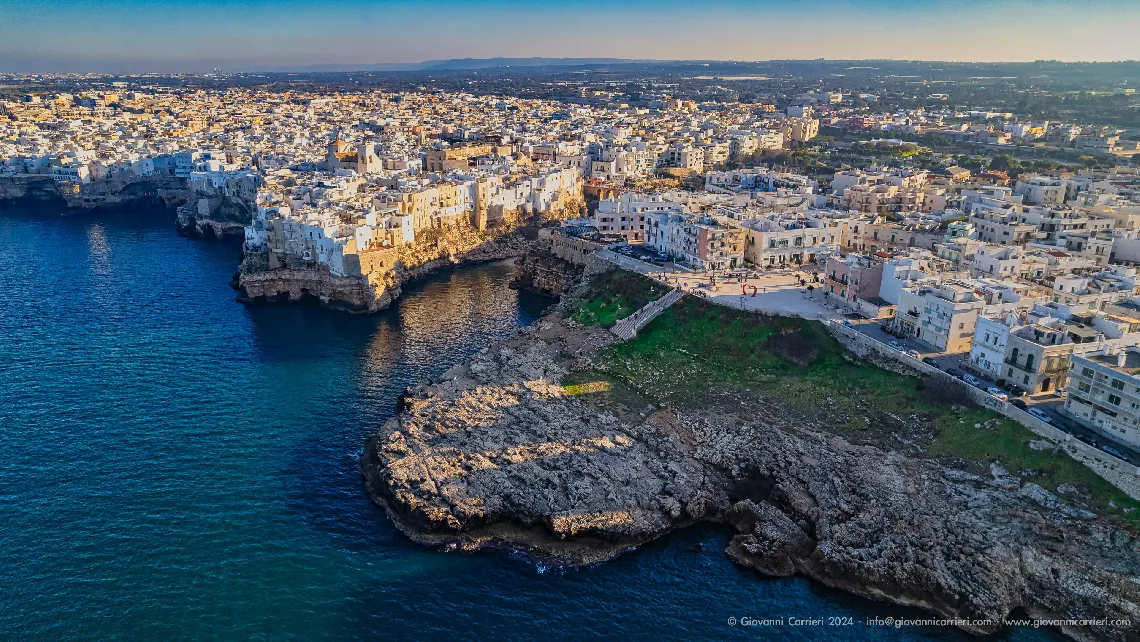 Town of Polignano a Mare: an Apulian jewel seen from above