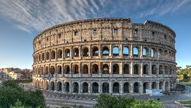 Flavian Amphitheater, called the Colosseum, in the morning
