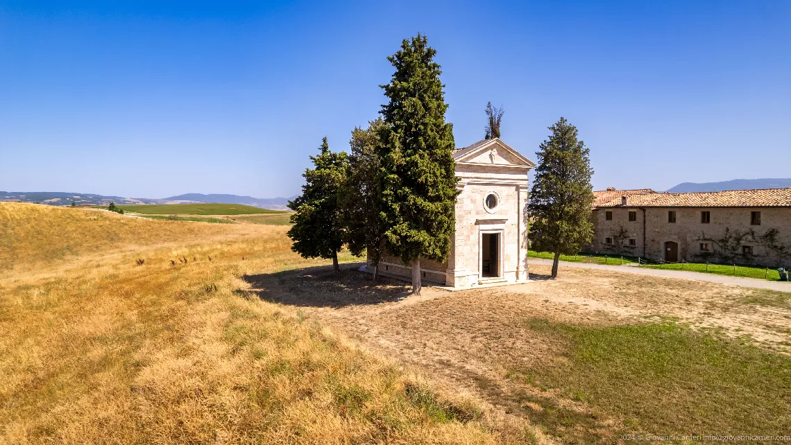 The Chapel of Our Lady of Vitaleta in summer