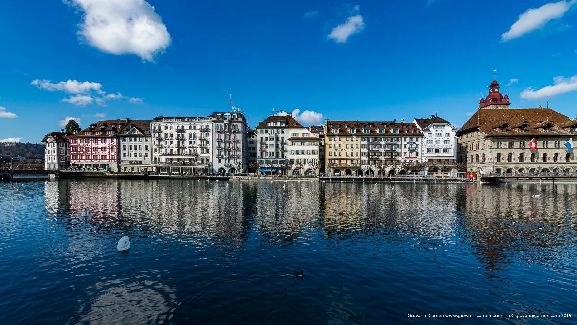 The Reuss River and the old town of Lucerne